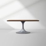 Aero Saint Germain Solid Oak Top Dining Table Tulip Rectangular Dining Table with Launette Base - Image 32
