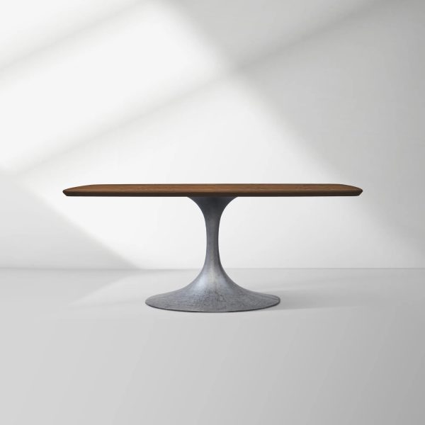 Aero Saint Germain Solid Oak Top Dining Table Tulip Rectangular Dining Table with Launette Base - Image 32