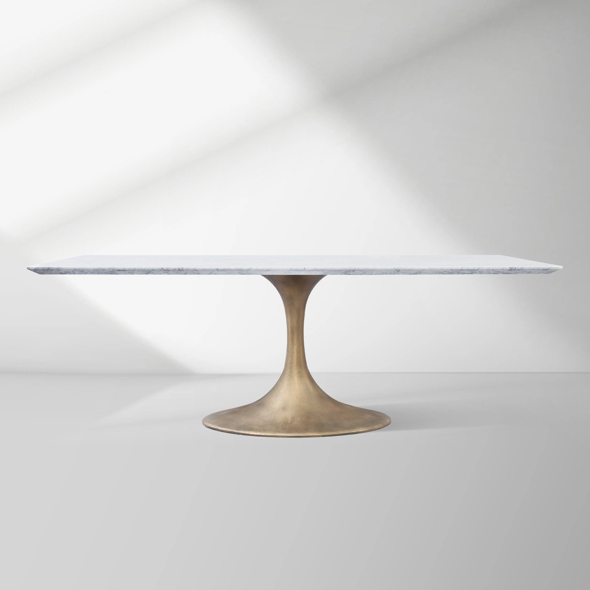 HL-Aero_Stone_Rectangular_Dining_Table-C-AAB-1.jpg Aero Marble Stone Top Dining Table Tulip Rectangular Dining Table with Cast Steel Pedestal Base - Image 1