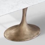 Aero Marble Stone Top Dining Table Tulip Rectangular Dining Table with Cast Steel Pedestal Base - Image 3
