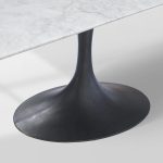 Aero Marble Stone Top Dining Table Tulip Rectangular Dining Table with Cast Steel Pedestal Base - Image 9