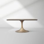 Aero Saint Germain Solid Oak Top Dining Table Tulip Rectangular Dining Table with Launette Base - Image 52