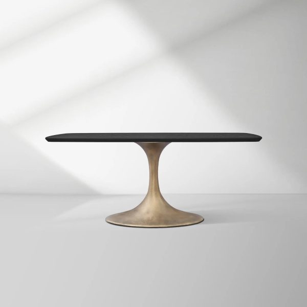 Aero Saint Germain Solid Oak Top Dining Table Tulip Rectangular Dining Table with Launette Base - Image 51