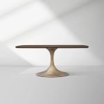 Aero Saint Germain Solid Oak Top Dining Table Tulip Rectangular Dining Table with Launette Base - Image 46