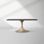 Aero Saint Germain Solid Oak Top Dining Table Tulip Rectangular Dining Table with Launette Base - Image 45