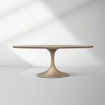Aero Oval Solid Wood Dining Table Tulip Round Dining Table with Cast Steel Base - Image 17
