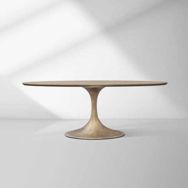 Aero Oval Solid Wood Dining Table Tulip Round Dining Table with Cast Steel Base - Image 17