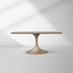 Aero Saint Germain Solid Oak Top Dining Table Tulip Rectangular Dining Table with Launette Base - Image 50