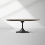 Aero Oval Solid Wood Dining Table Tulip Round Dining Table with Cast Steel Base - Image 36