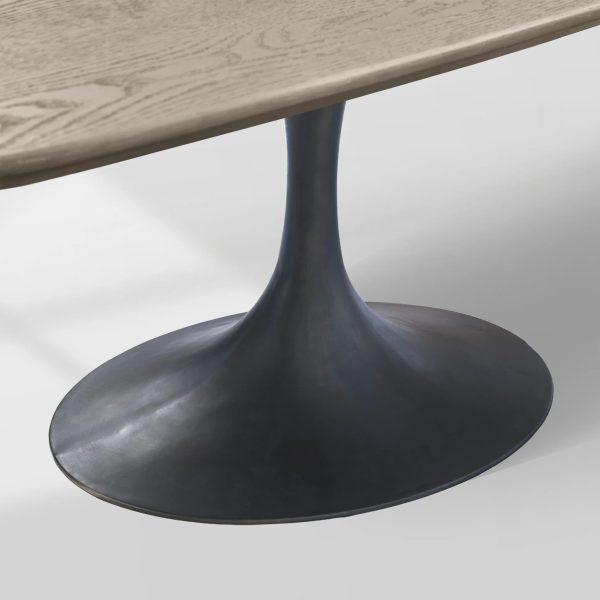 Aero Saint Germain Solid Oak Top Dining Table Tulip Rectangular Dining Table with Launette Base - Image 19
