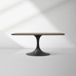 Aero Saint Germain Solid Oak Top Dining Table Tulip Rectangular Dining Table with Launette Base - Image 26