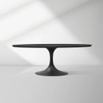 Aero Oval Solid Wood Dining Table Tulip Round Dining Table with Cast Steel Base - Image 30
