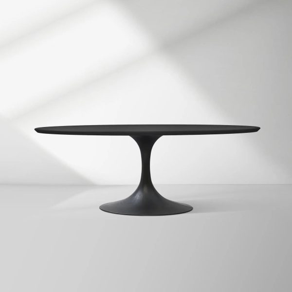 Aero Oval Solid Wood Dining Table Tulip Round Dining Table with Cast Steel Base - Image 30