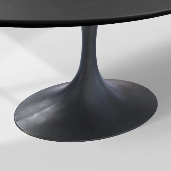 Aero Oval Solid Wood Dining Table Tulip Round Dining Table with Cast Steel Base - Image 38