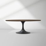 Aero Oval Solid Wood Dining Table Tulip Round Dining Table with Cast Steel Base - Image 32
