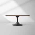 Aero Saint Germain Solid Oak Top Dining Table Tulip Rectangular Dining Table with Launette Base - Image 22
