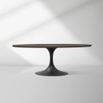 Aero Oval Solid Wood Dining Table Tulip Round Dining Table with Cast Steel Base - Image 31
