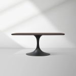 Aero Saint Germain Solid Oak Top Dining Table Tulip Rectangular Dining Table with Launette Base - Image 21
