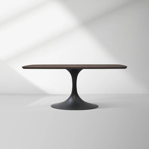 Aero Saint Germain Solid Oak Top Dining Table Tulip Rectangular Dining Table with Launette Base - Image 21