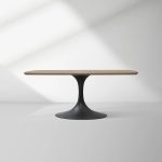 Aero Saint Germain Solid Oak Top Dining Table Tulip Rectangular Dining Table with Launette Base - Image 27