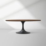 Aero Oval Solid Wood Dining Table Tulip Round Dining Table with Cast Steel Base - Image 33