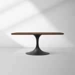 Aero Saint Germain Solid Oak Top Dining Table Tulip Rectangular Dining Table with Launette Base - Image 23