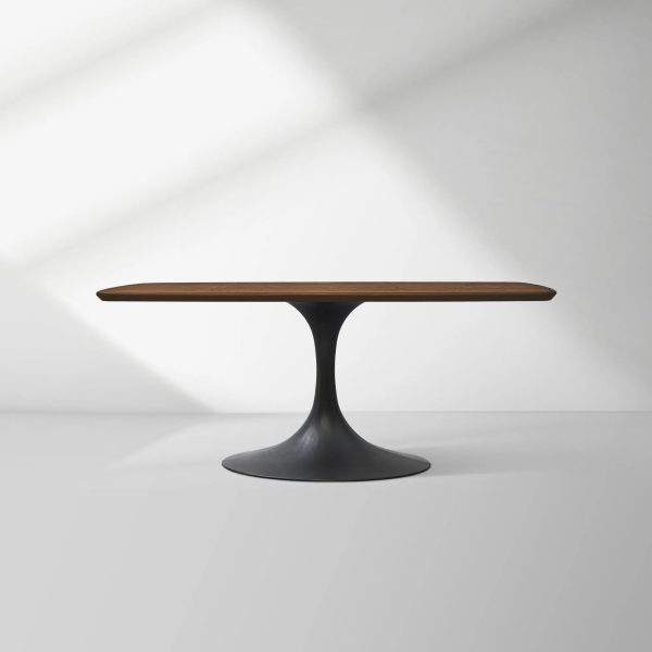 Aero Saint Germain Solid Oak Top Dining Table Tulip Rectangular Dining Table with Launette Base - Image 23