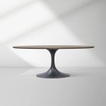 Aero Oval Solid Wood Dining Table Tulip Round Dining Table with Cast Steel Base - Image 45