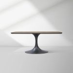 Aero Saint Germain Solid Oak Top Dining Table Tulip Rectangular Dining Table with Launette Base - Image 16