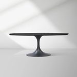 Aero Oval Solid Wood Dining Table Tulip Round Dining Table with Cast Steel Base - Image 39