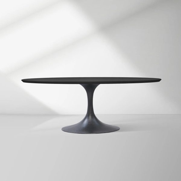 Aero Oval Solid Wood Dining Table Tulip Round Dining Table with Cast Steel Base - Image 39