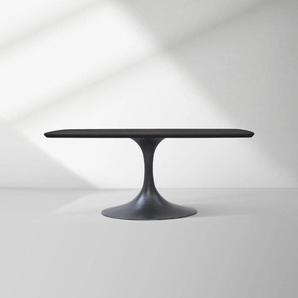 Aero Saint Germain Solid Oak Top Dining Table Tulip Rectangular Dining Table with Launette Base - Image 10