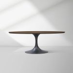 Aero Oval Solid Wood Dining Table Tulip Round Dining Table with Cast Steel Base - Image 41