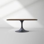 Aero Saint Germain Solid Oak Top Dining Table Tulip Rectangular Dining Table with Launette Base - Image 13