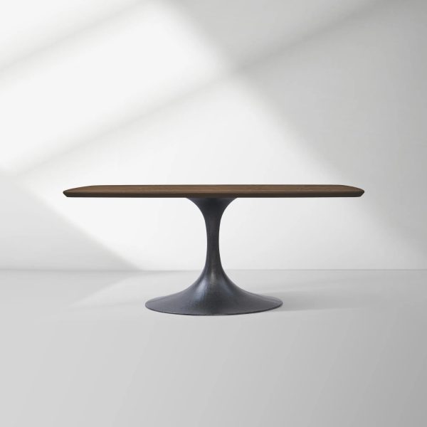 Aero Saint Germain Solid Oak Top Dining Table Tulip Rectangular Dining Table with Launette Base - Image 13
