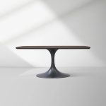 Aero Saint Germain Solid Oak Top Dining Table Tulip Rectangular Dining Table with Launette Base - Image 12