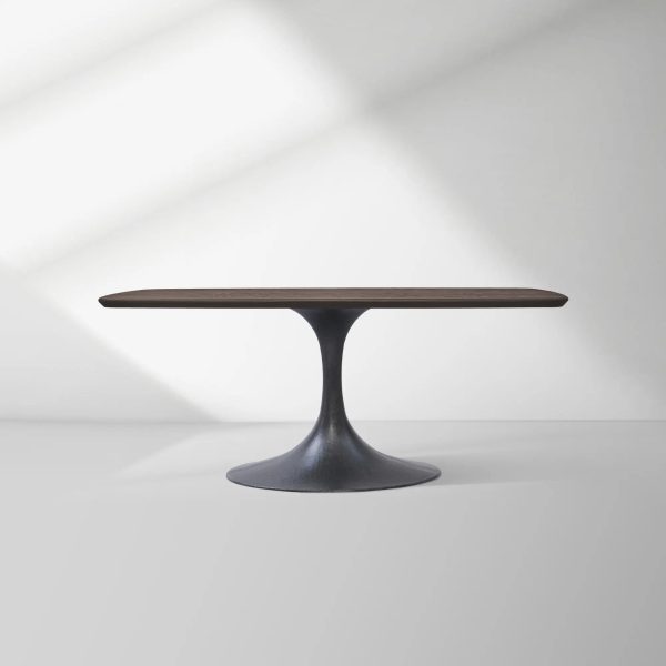 Aero Saint Germain Solid Oak Top Dining Table Tulip Rectangular Dining Table with Launette Base - Image 12