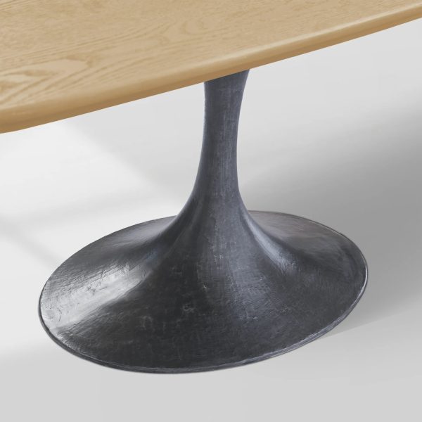 Aero Saint Germain Solid Oak Top Dining Table Tulip Rectangular Dining Table with Launette Base - Image 11