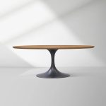 Aero Oval Solid Wood Dining Table Tulip Round Dining Table with Cast Steel Base - Image 43