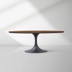 Aero Oval Solid Wood Dining Table Tulip Round Dining Table with Cast Steel Base - Image 42