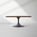 Aero Saint Germain Solid Oak Top Dining Table Tulip Rectangular Dining Table with Launette Base - Image 18
