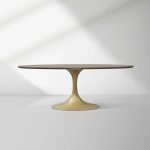 Aero Oval Solid Wood Dining Table Tulip Round Dining Table with Cast Steel Base - Image 53