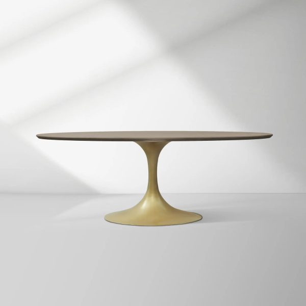 Aero Oval Solid Wood Dining Table Tulip Round Dining Table with Cast Steel Base - Image 53