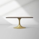 Aero Saint Germain Solid Oak Top Dining Table Tulip Rectangular Dining Table with Launette Base - Image 6