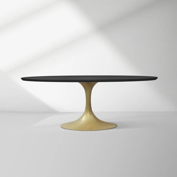 Aero Oval Solid Wood Dining Table Tulip Round Dining Table with Cast Steel Base - Image 48