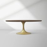 Aero Oval Solid Wood Dining Table Tulip Round Dining Table with Cast Steel Base - Image 50