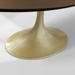 Aero Oval Solid Wood Dining Table Tulip Round Dining Table with Cast Steel Base - Image 56
