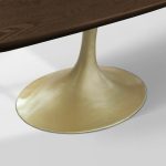 Aero Saint Germain Solid Oak Top Dining Table Tulip Rectangular Dining Table with Launette Base - Image 2