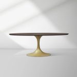 Aero Oval Solid Wood Dining Table Tulip Round Dining Table with Cast Steel Base - Image 49