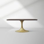 Aero Saint Germain Solid Oak Top Dining Table Tulip Rectangular Dining Table with Launette Base - Image 3